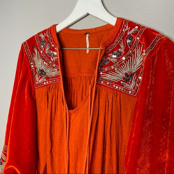 Free People Sequin Balloon Sleeve Top - Picture 4 of 5